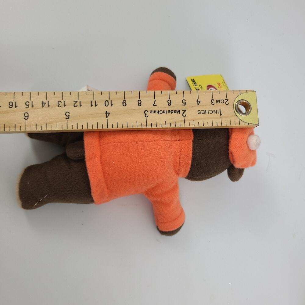 2000 A&W Root Beer Bear Small 7" Plush Orange Shirt S-37 NWT - Picture 5 of 5